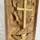 19th century carved gilded wood church panel