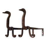 Pair of zoomorphic swan andirons 1970