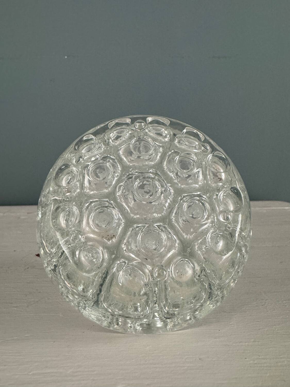 Old molded glass flower picker, 19 holes
