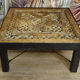 Coffee table / living room table with a sculpted top – Handcrafted – 20th century