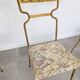 4 chaises en fer doré et tissu fleuri, Espagne, années 1980