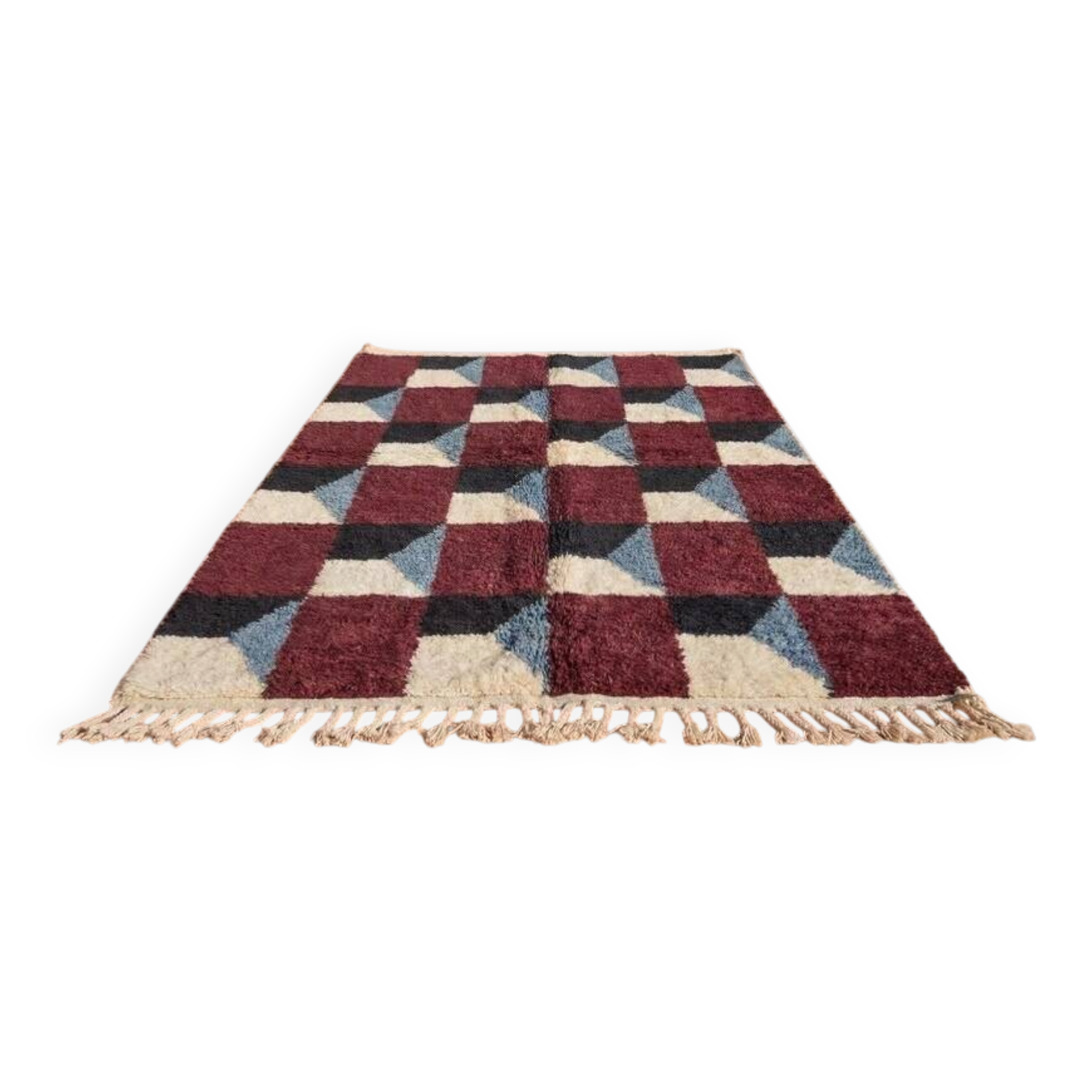 Handwoven natural wool rug, size 200/300 cm.