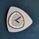 Vintage formica clock asymmetrical silent wall clock "Bayard silver grey"