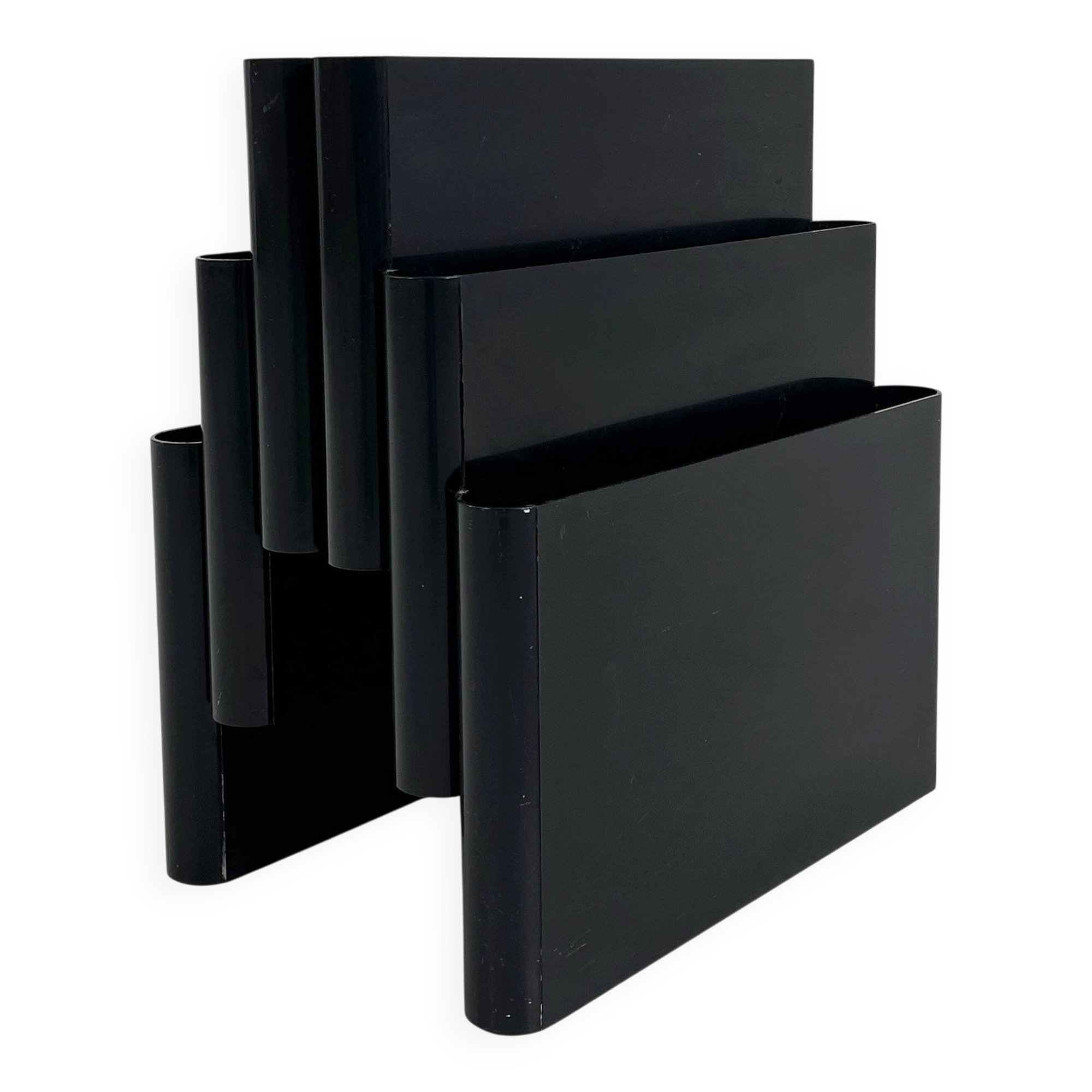Black magazine rack by Giotto Stoppino for Kartell, 1970