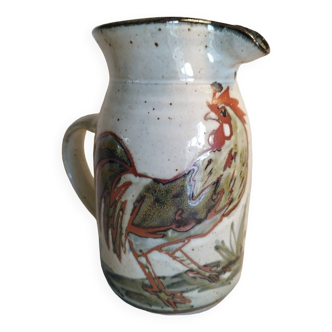 Rooster stoneware pitcher