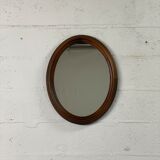 Oval wooden mirror