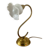 Vintage brass and opaline lamp