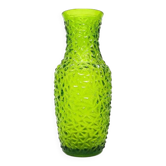 Postmodernist vase, green pressed glass, HSG Prądniczanka, Poland, 1970s