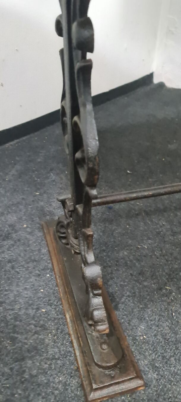 Vintage cast iron and stone garden table