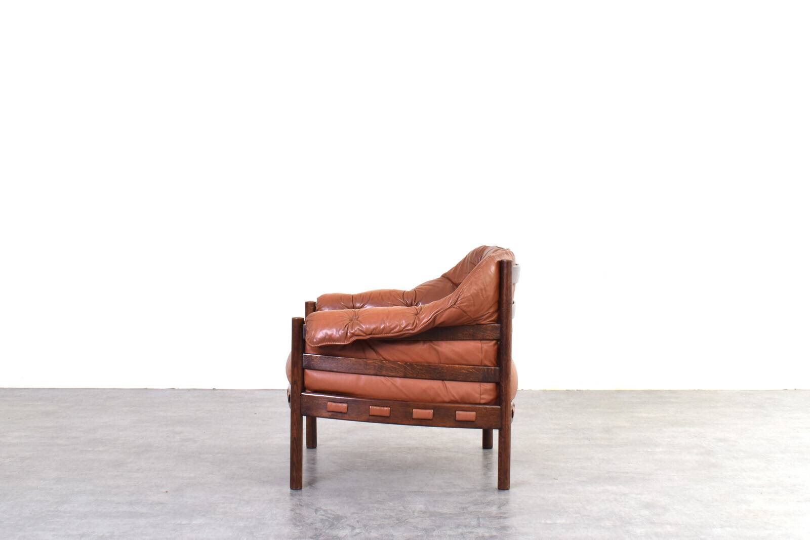 Mid-Century Oak & Leather Armchair by Arne Norell for Coja, 1960s.