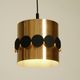 1960s Space Age pendant lamp by Doria, made of copper-anodized aluminum