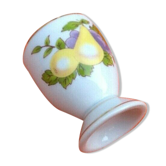 White porcelain shell decoration Pears / Grapes Height: 60mm
