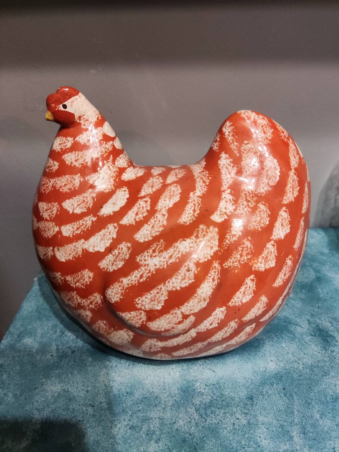 Signed terracotta hen