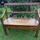 Ancient chestnut bench with armrests, late 19th century