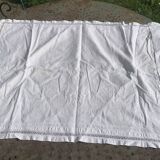 Large pillowcase, white cotton cushion cover, art deco flower embroidery