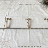 Vintage enameled cast iron wall hook with 3 hooks