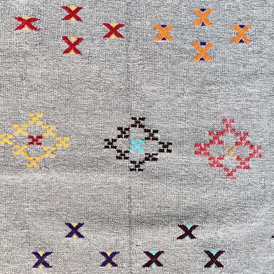 Moroccan carpet ethnic grey 85 x155 cm