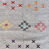 Moroccan carpet ethnic grey 85 x155 cm