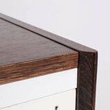 Vintage wooden sideboard with white fronts, 1960s