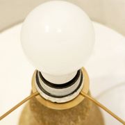Pair of French stone lamps, 1970s - New linen lampshade