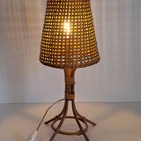 Vintage bamboo bedside lamp