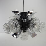 Chrome and glass chandelier, Czechoslovakia, 1960