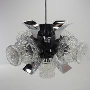 Chrome and glass chandelier, Czechoslovakia, 1960