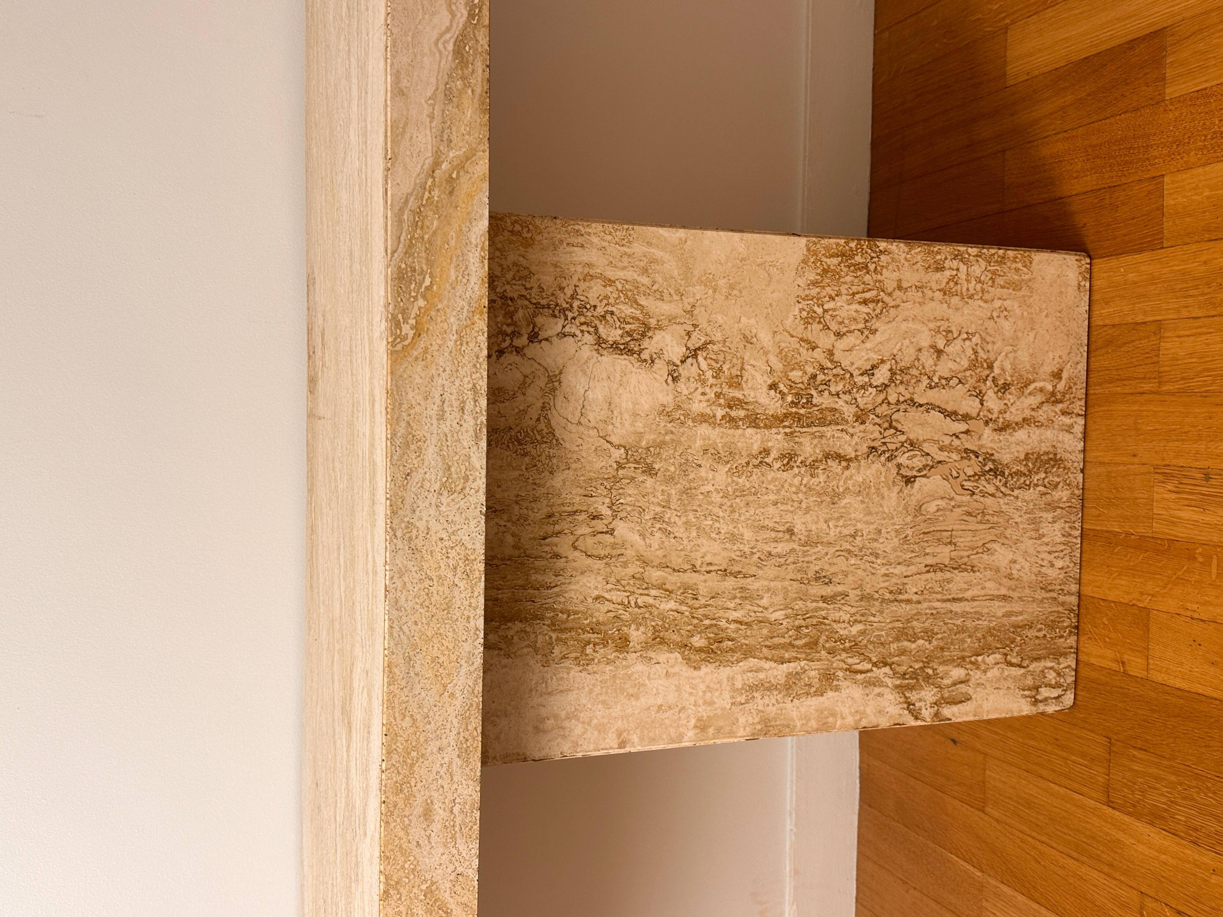 Italian Console Table, Travertine, Mid-Century Modern, 1970s Design