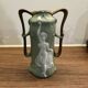 Small green Wedgwood vase art nouveau decor