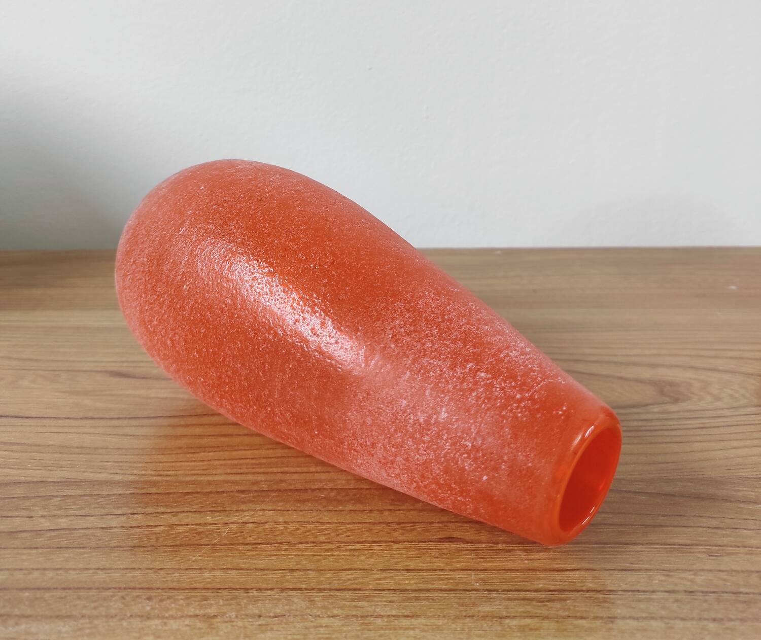 Pair of Murano vases by Seguso - Vintage Corroso glass in orange.