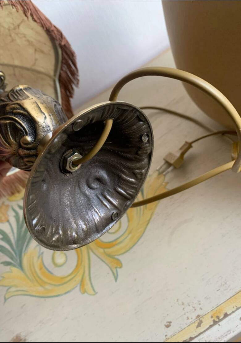 Lampe à poser vintage - Style Bouillotte & Franges