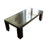 Solid lase wooden coffee table, glass tray