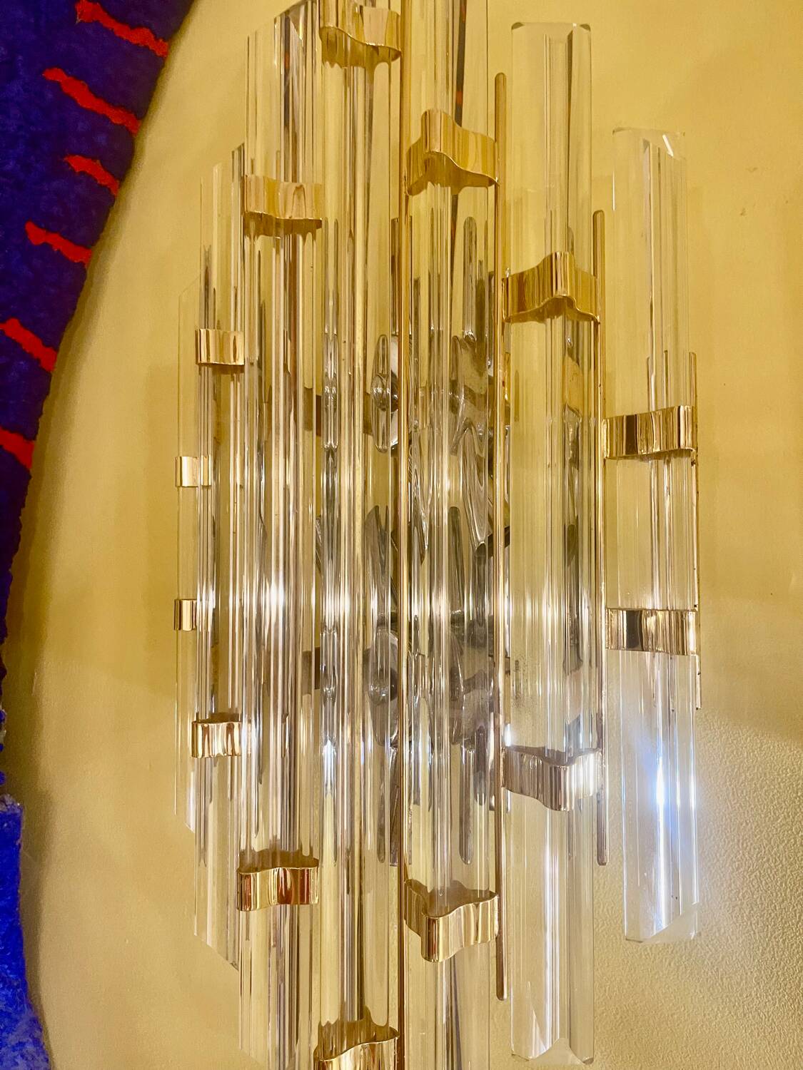 Venini iridescent glass wall light 7 blades model XL