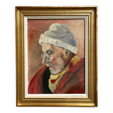 Old painting oil on canvas portrait of a man signed Y. Mercier Contart
