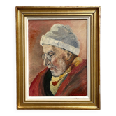 Antique painting, oil on canvas, portrait of a man, signed Y. Mercier Contart