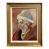 Tableau ancien peinture huile sur toile portrait homme signé Y. Mercier Contart
