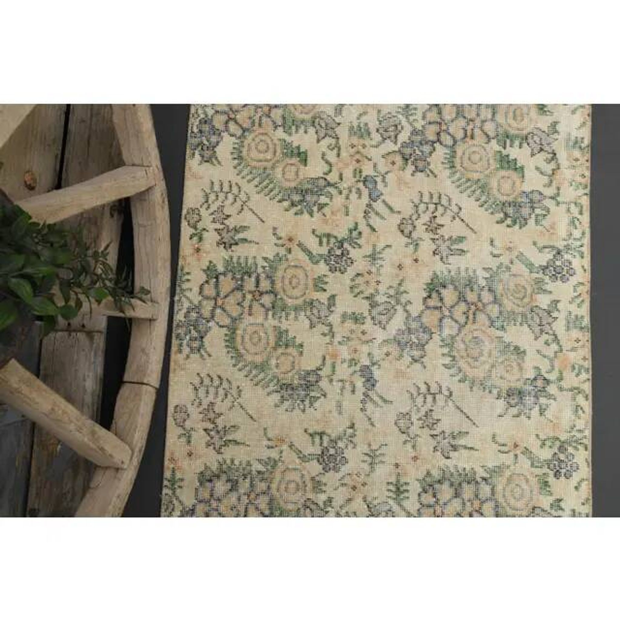 1970s Vintage Turkish Hand-Knotted Wool Cotton Tan Runner Rug 93x287