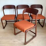 Set of 4 Baumann sled chairs