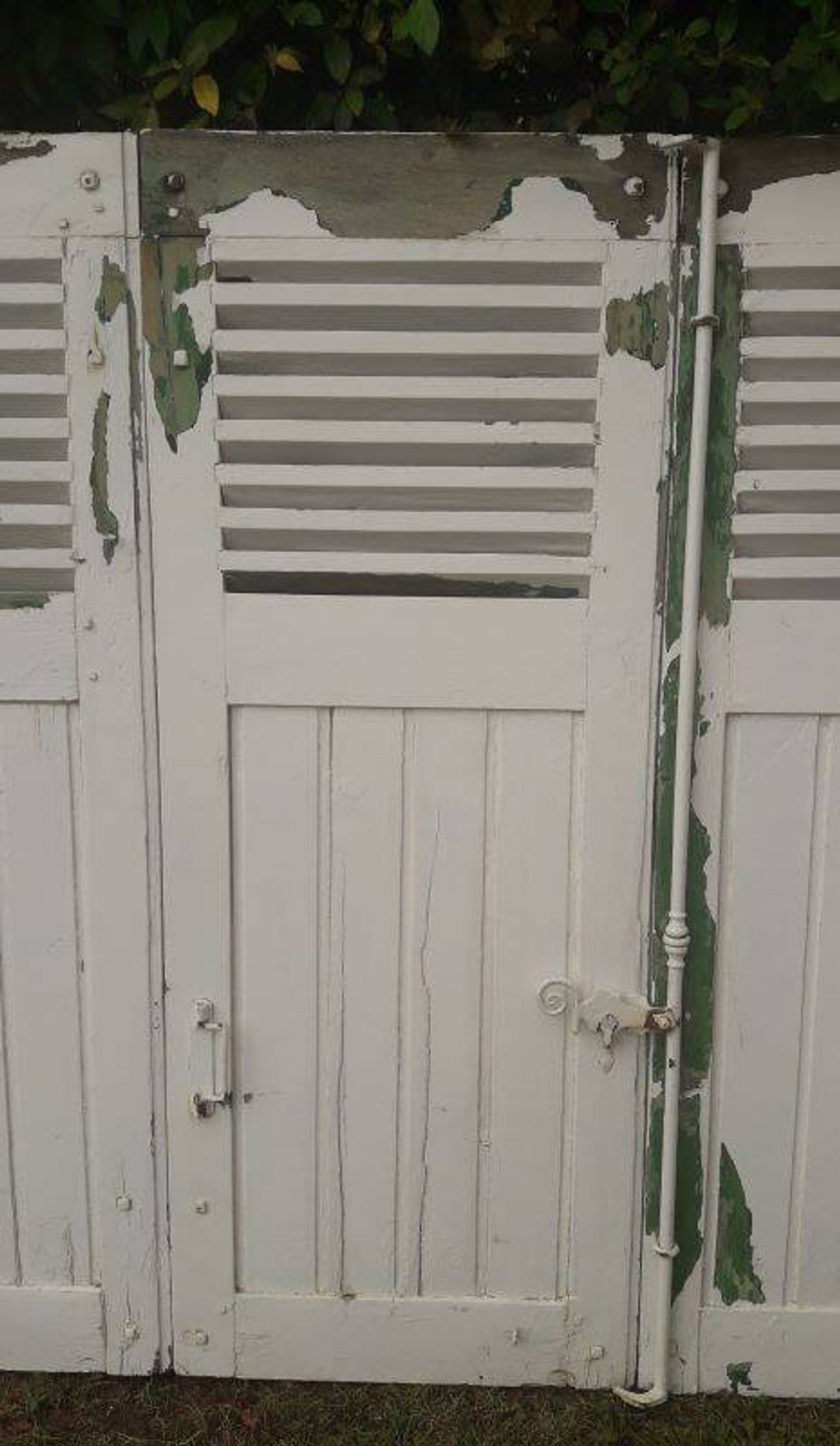 Volets 4 vantaux H148xL245cm persiennes chêne anciens paire 1
