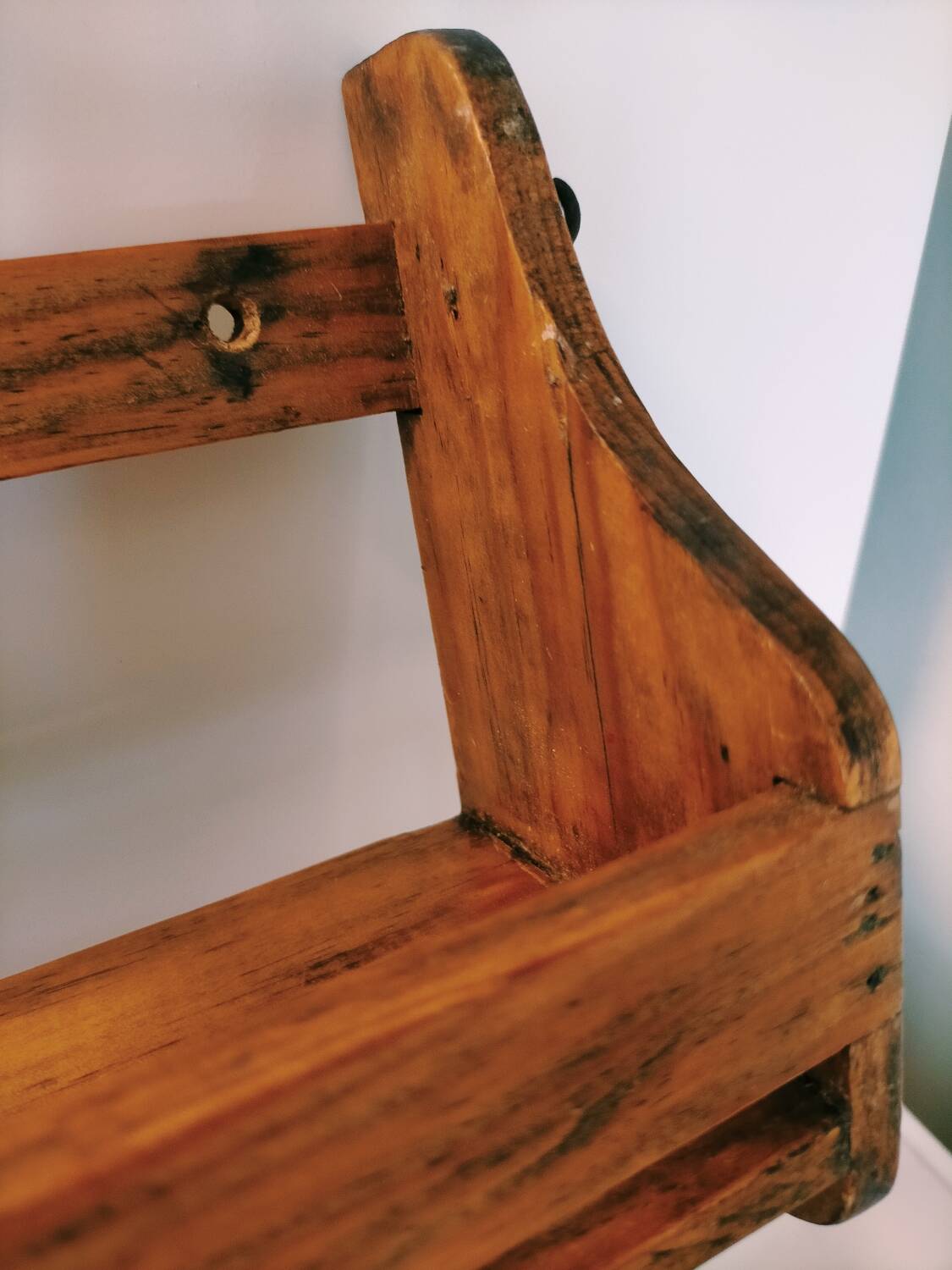 Vintage wooden wall shelf
