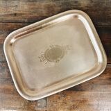 Golden and chiseled brass serving tray