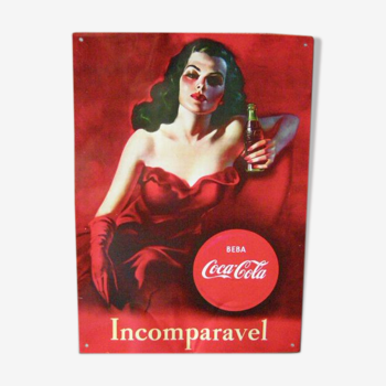 Plaque publicitaire en tôle Coca Cola