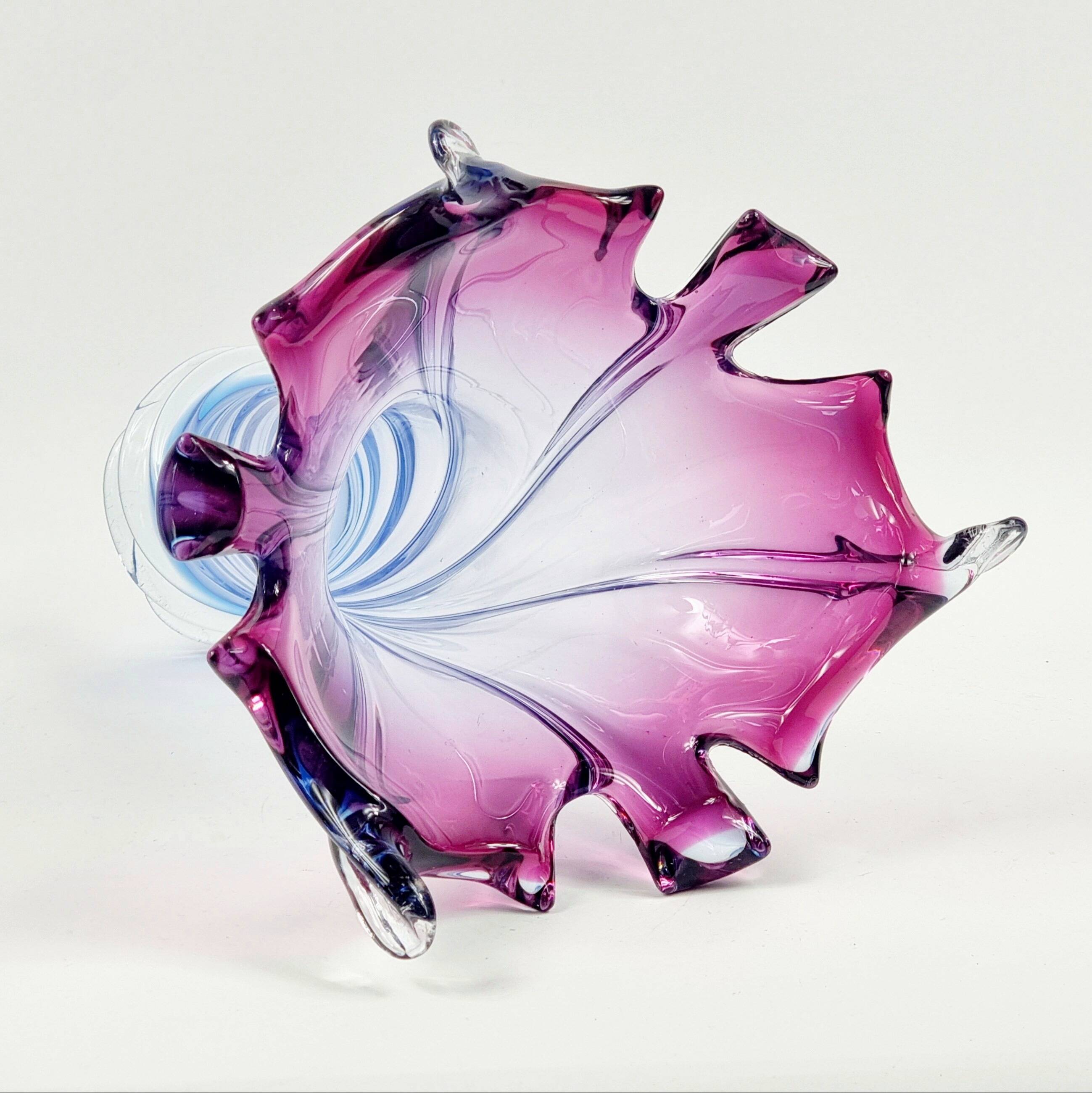 Very Large Mid-Century Murano Glass Twisted Vase from Fratelli Toso, Italy