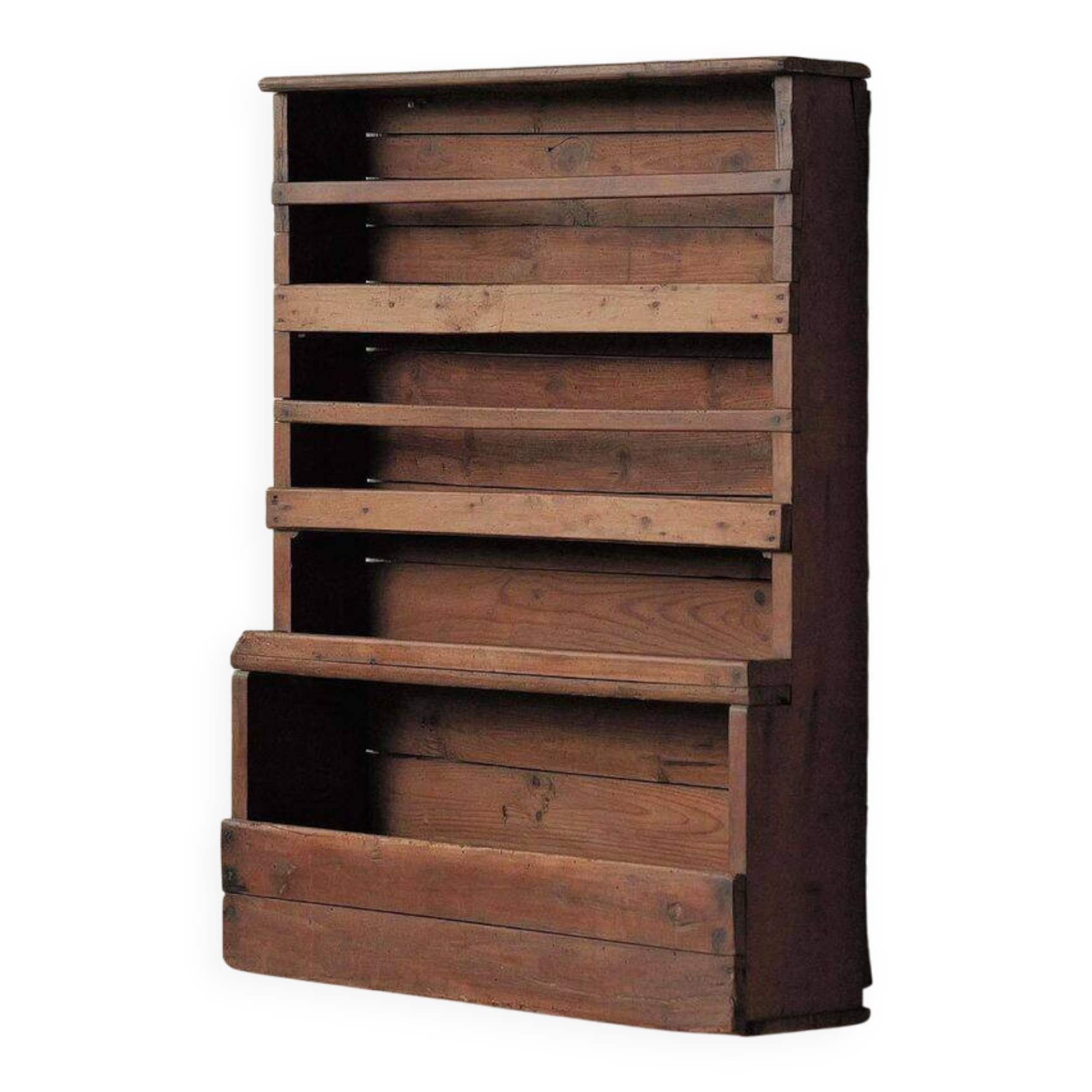 Antique solid wood wall shelf, France, 19th century