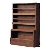 Antique solid wood wall shelf, France, 19th century