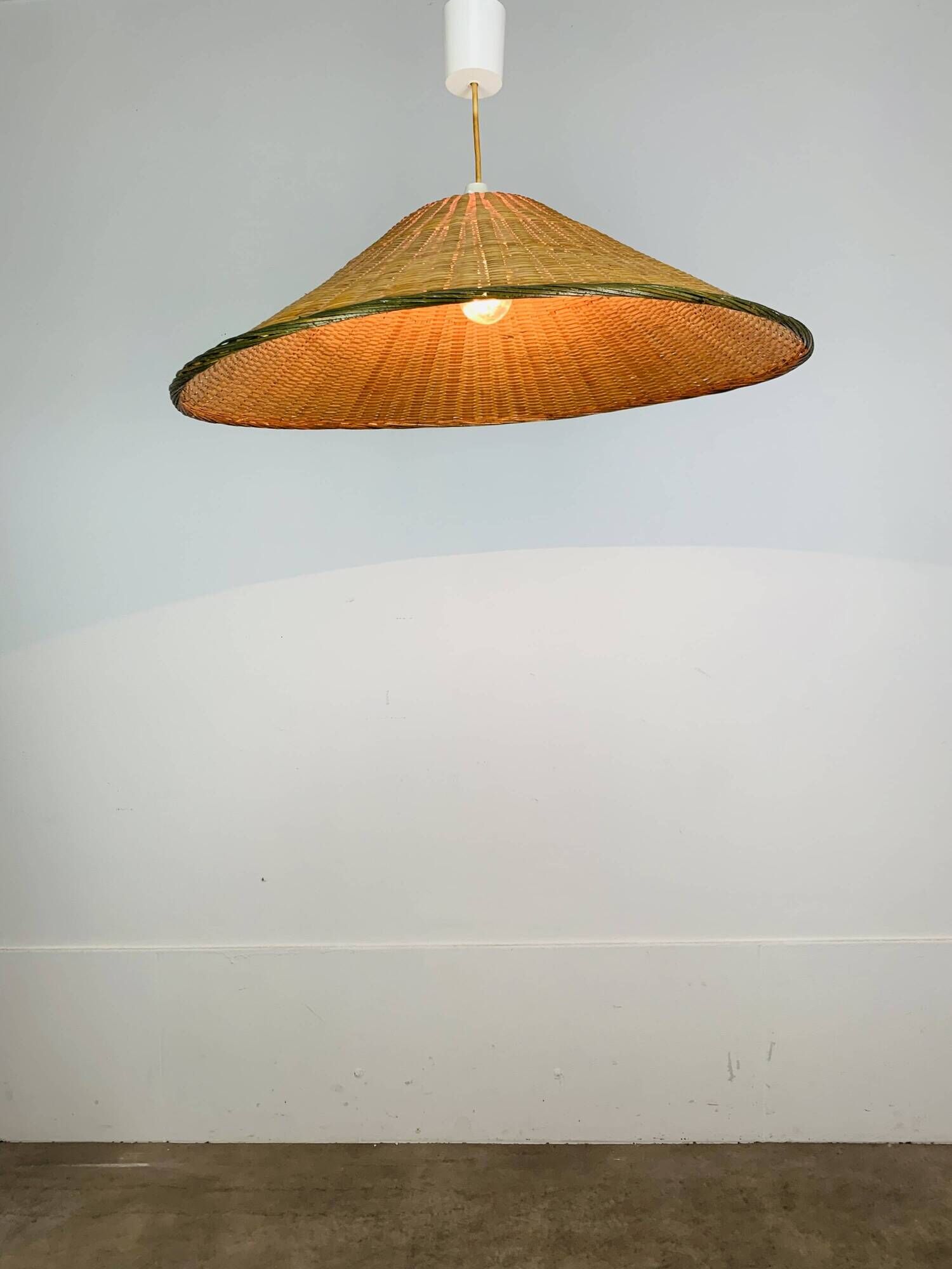 XL rattan suspension from the 1960s, vintage