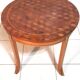 Round coffee table Louis XVI style markerage in checkerboard cubes, nineteenth century