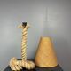 Mid-Century Brutalist Rope Table Lamp in the style of Audoux & Minet