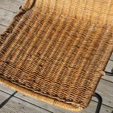 Rattan and steel armchair