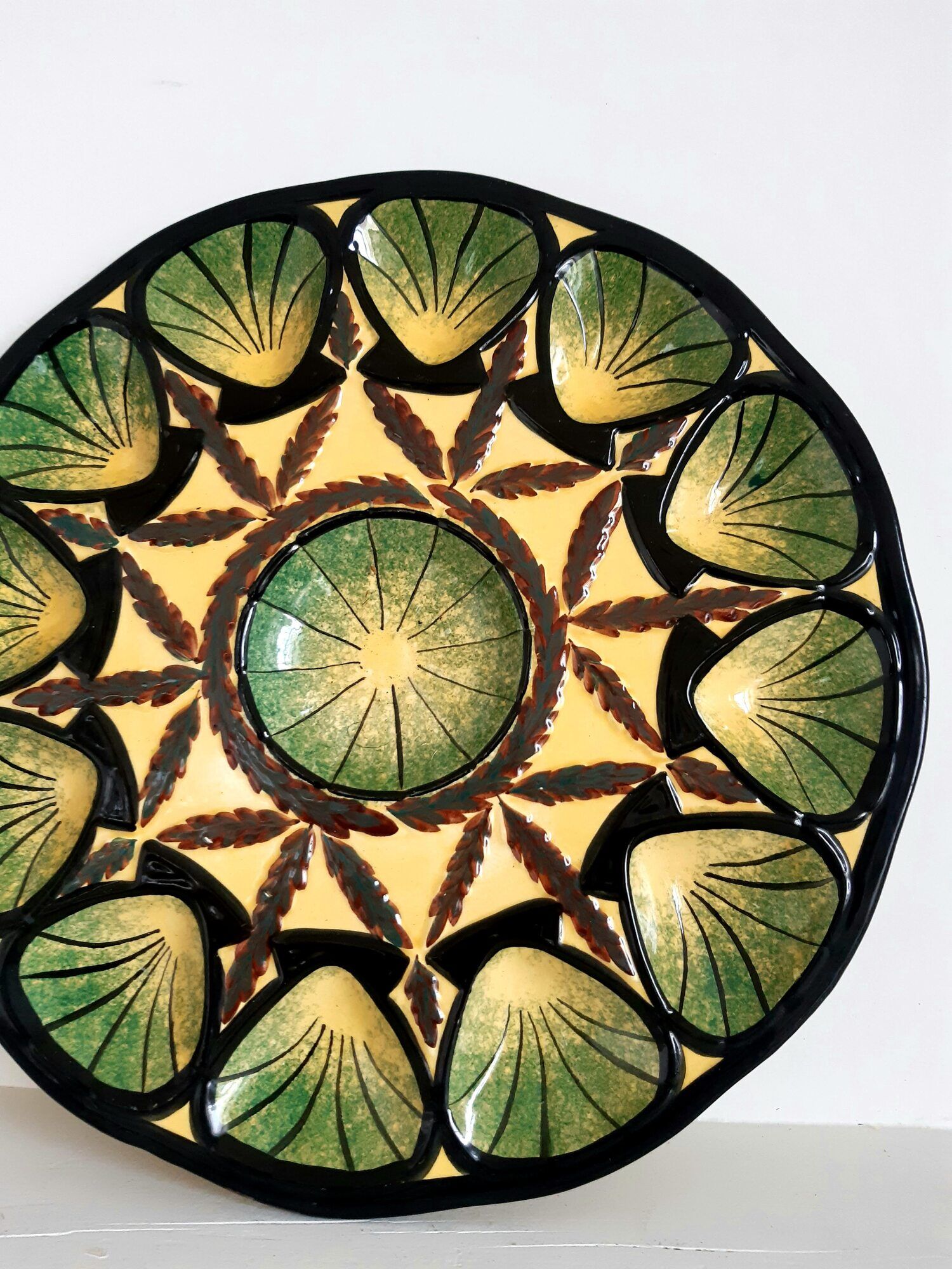 Ceramic oyster dish saint jean de bretagne